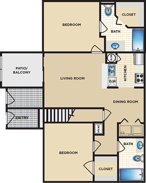 Plan B - Two Bedroom / Two Bath*